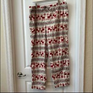 Hanna Andersson Women’s Deer Christmas Flannel Pajama Pants Sz XL Moose READ